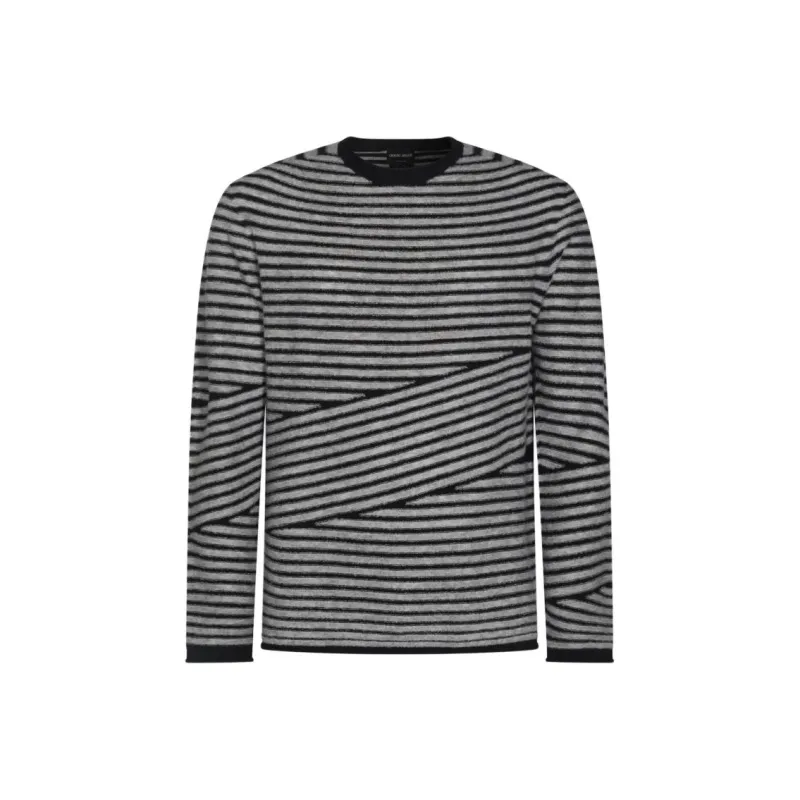 GIORGIO ARMANI Crew neck Jumper In Virgin Wool Cashmere And Bouclé Silk-0