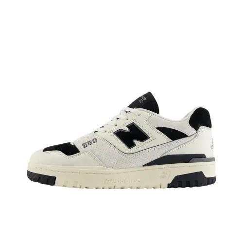 New Balance NB 550 Anti Slip Wear Resistant Low Top Casual Shoes Unisex Beige Black