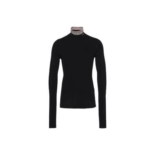 PRADA Logo Intarsia Jacquard High Neck Sweater