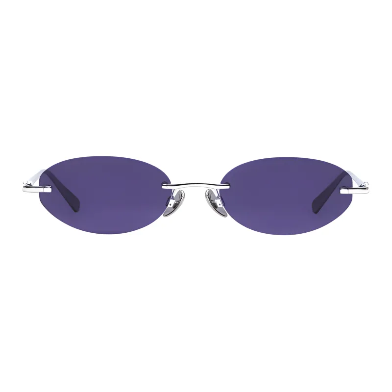 TEAM WANG Design Metal Round Sunglasses Unisex Silver-1