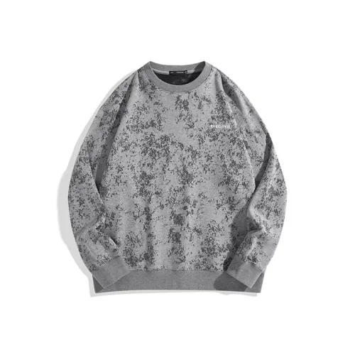 PEACEBIRD MEN Gray Pane Trendy Casual Top Sweatshirt Men's