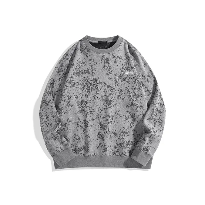 PEACEBIRD MEN Gray Pullover Trendy Casual Top Sweatshirt Men's-0