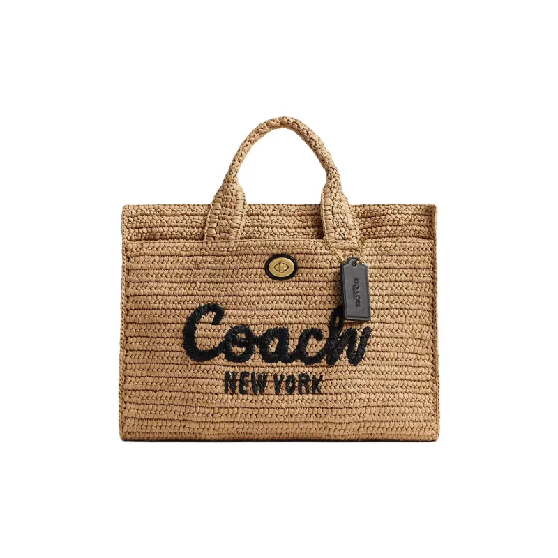 COACH Cargo Paper Tote Bag, Shopping Bag, Shoulder Bag, Handbag Tubas Women's Brass & Natural-0