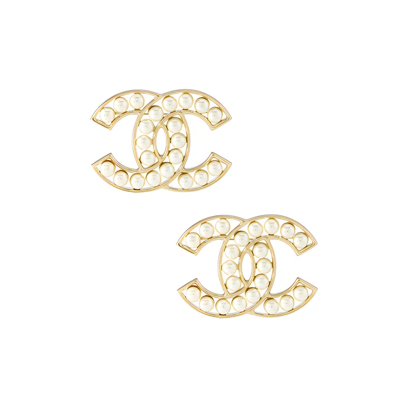 CHANEL Glass Pearl Cc Brooch-2