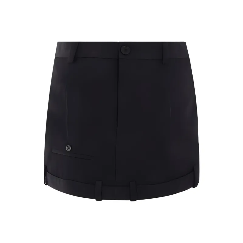 Balenciaga Twill Deconstructed Mini Skirt-1