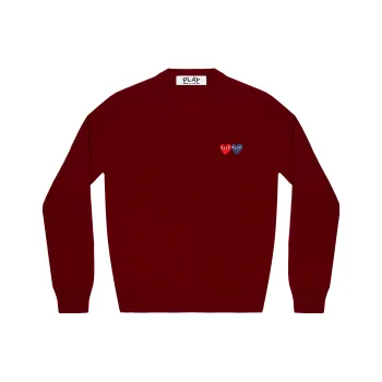 CDG Play Sweaters Men Burgundy