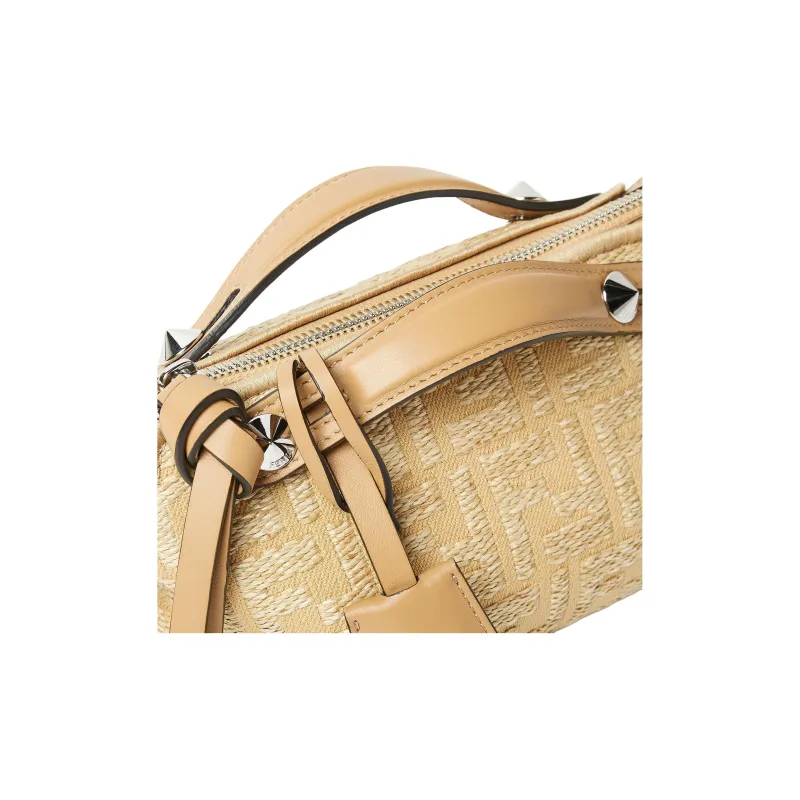FENDI By The Way Series Cotton One Shoulder Handbag Mini Women's Beige-6