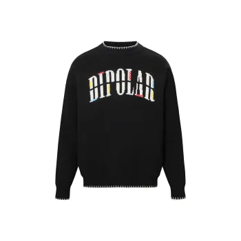 BIPOLAR Sweater Unisex Black Apricot Blue