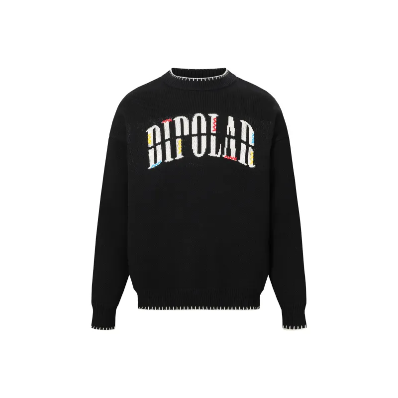 BIPOLAR Sweater Unisex Black Apricot Blue-0