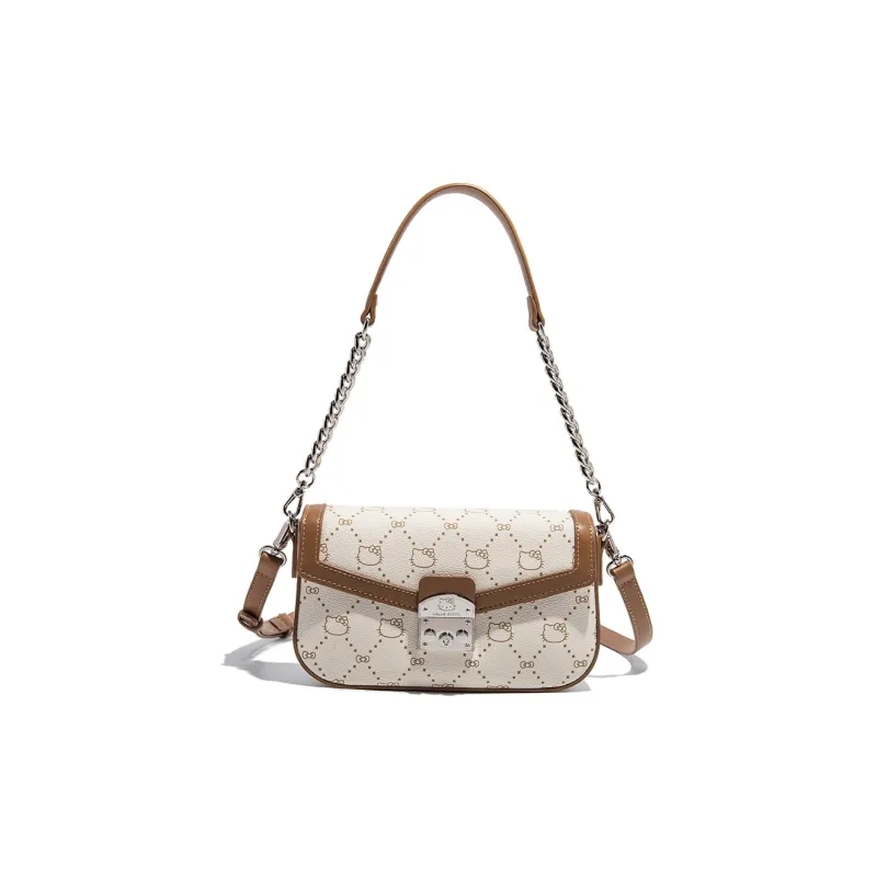 MESUCA Sanrio Hello Kitty Series PU Small Square Bag, Shoulder Bag, Crossbody Bag Women's Ecru/Khaki/Coffee-14