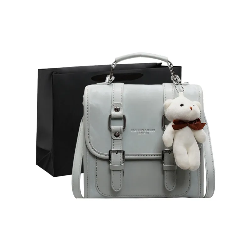 PINK·LAND PU Backpack Women's Pink/Brown/Silver/Blue/Black-21
