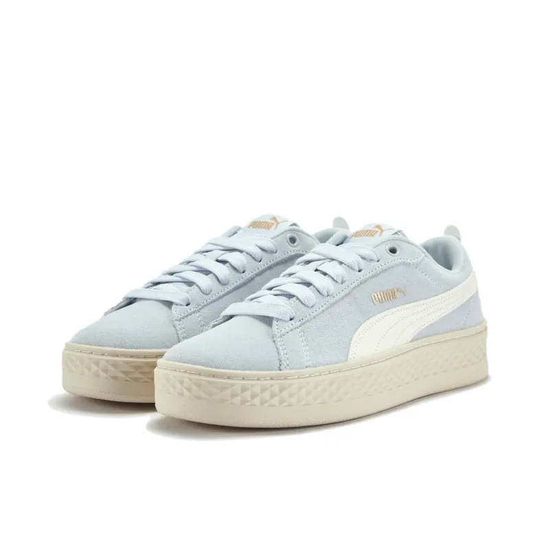 PUMA Smash Platform Anti Slip Wear Resistant Low Top Skateboard Shoes Women's Blue White-3