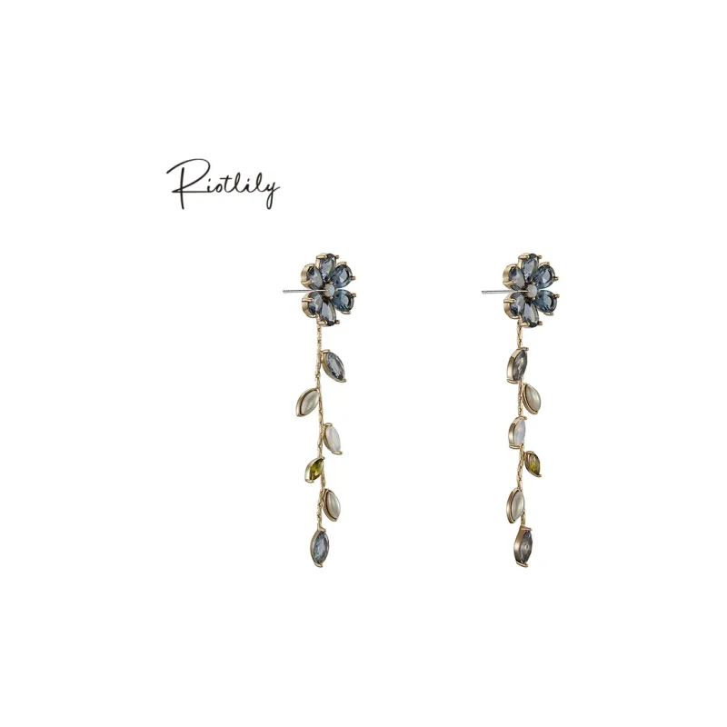 RiotLILY Premium Spring Fringe Earrings Fashionable Elegant Elegance Design Hoop Earrings Accessories Women's-4