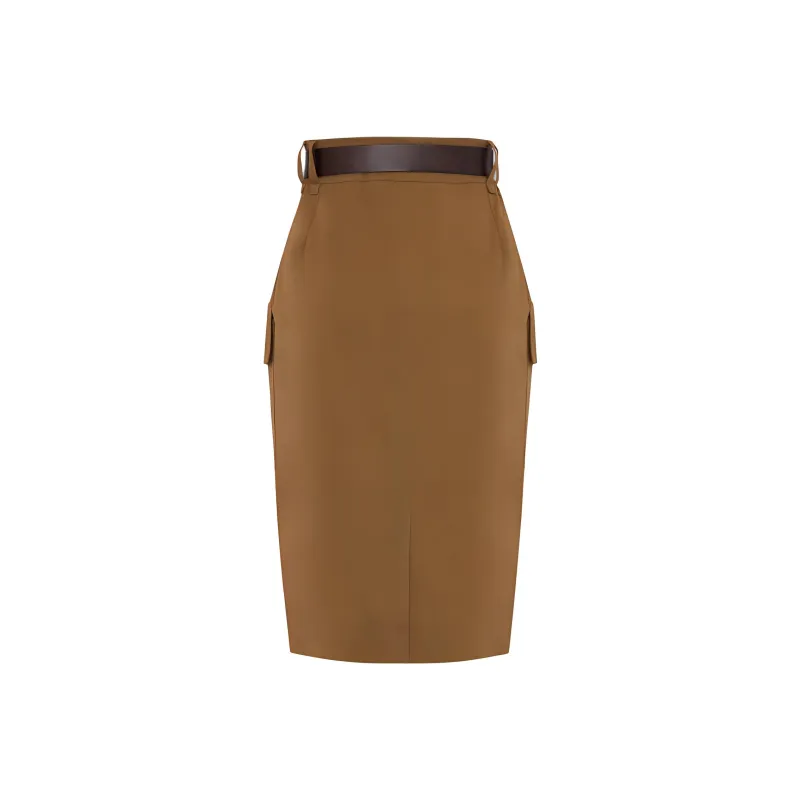 SAINT LAURENT Cassandre Pencil Skirt-1