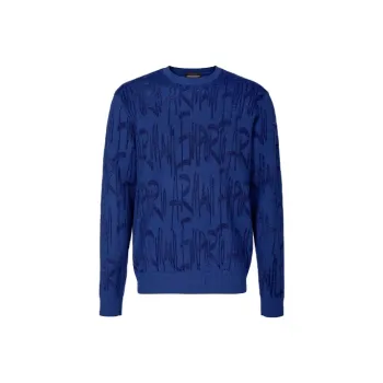 EMPORIO ARMANI FW21 Loose Fit Knitwear Men's Blue