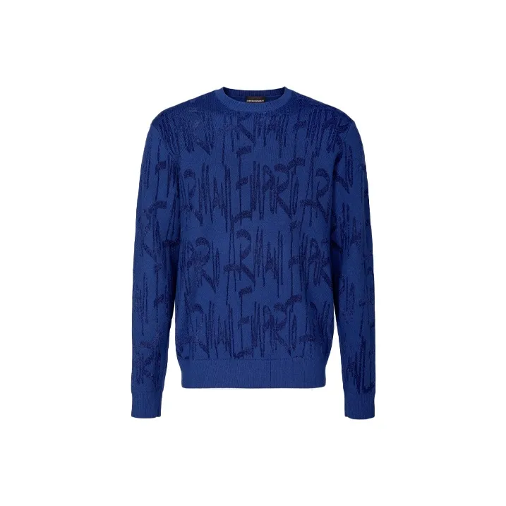 EMPORIO ARMANI FW21 Loose Fit Knitwear Men's Blue-0