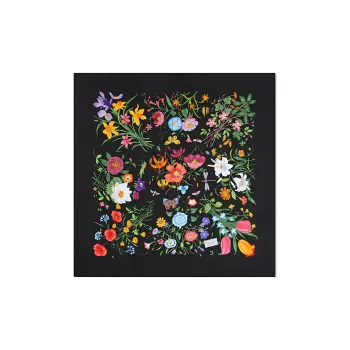GUCCI Mulberry Silk Scarves Women's Black