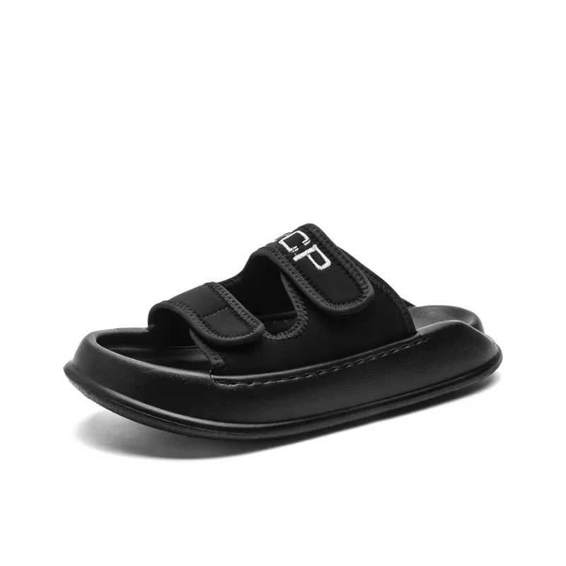 ΛOLUNKΛ Abrasion Resistant Slide Slippers Men's Black-1