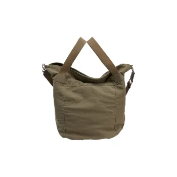 URBAN REVIVO Fabric Crossbody Handbag Men's Dark Brown Green