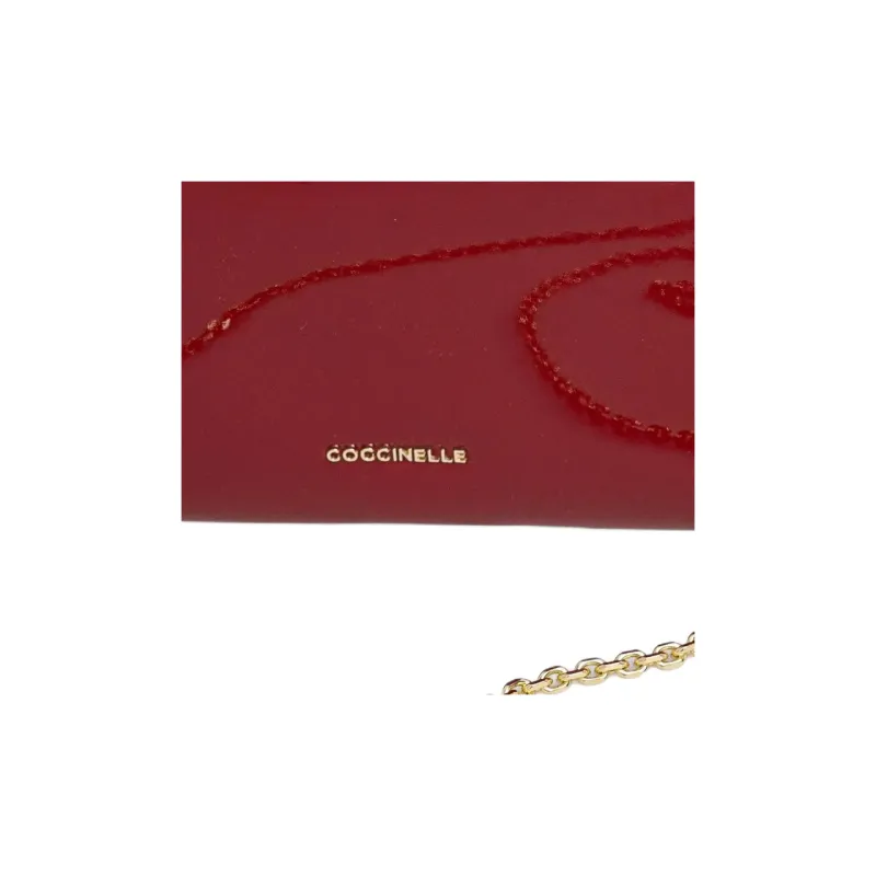 COCCINELLE Magie Patent Leather Crossbody Bag, Shoulder Bag Women's Dark Red-2