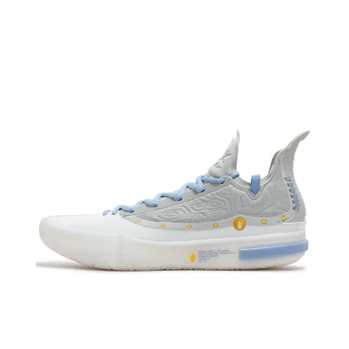 361° Joker 1 GT Cushioning, Slip Resistant, And Abrasion Resistant Low Top Basketball Shoes Men's White Gray