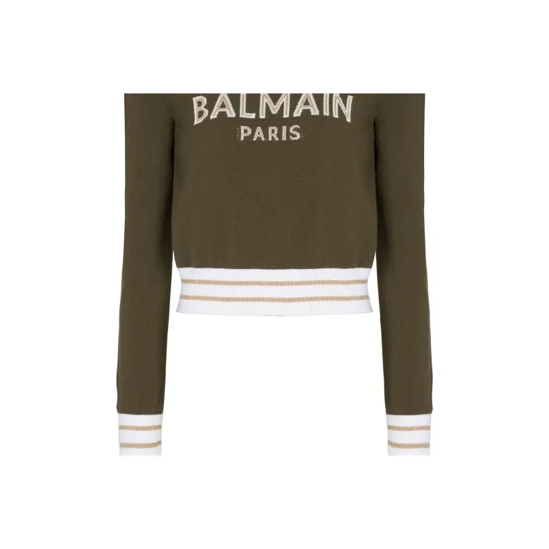 BALMAIN FW22 Cashmere Sweater Women's Green-4