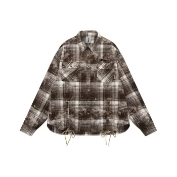 Heartboon Shirt Unisex Khaki Plaid