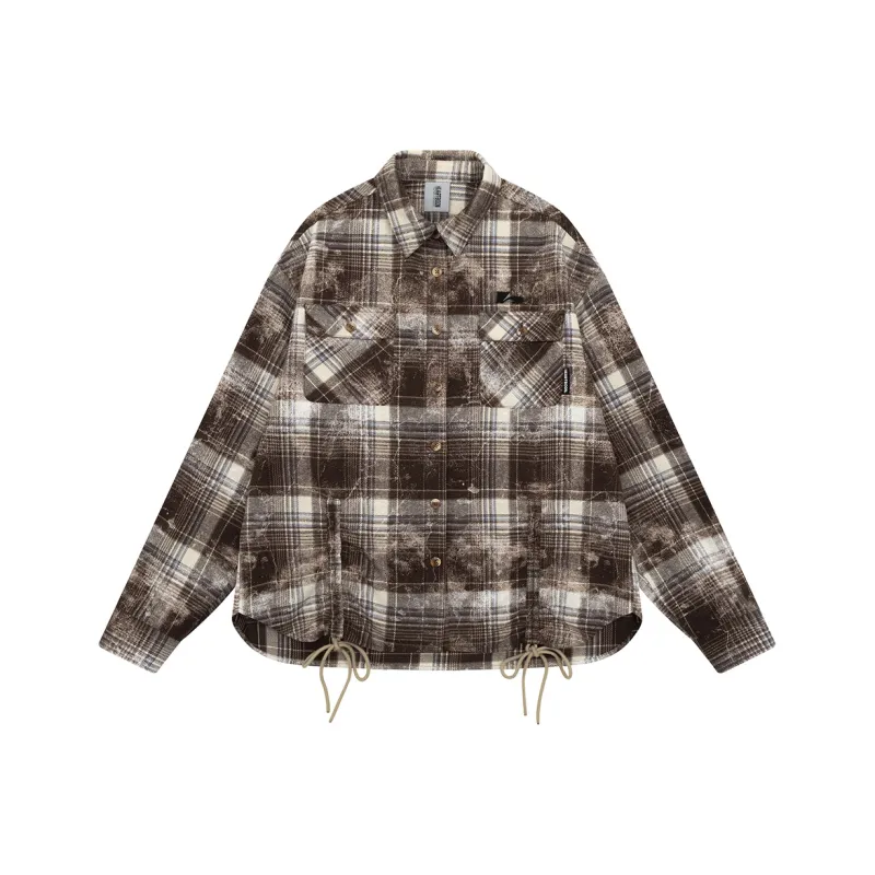 Heartboon Shirt Unisex Khaki Plaid-0