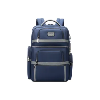 BOPAI Cow Leather Men's Backpack Regular Men's Black/Blue