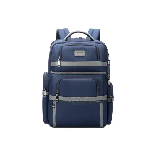 BOPAI Cow Leather Men's Backpack Regular Men's Black/Blue