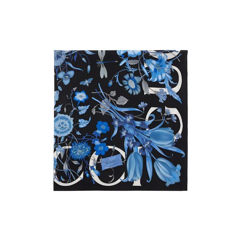 GUCCI Floral-print Silk Neckerchief-1