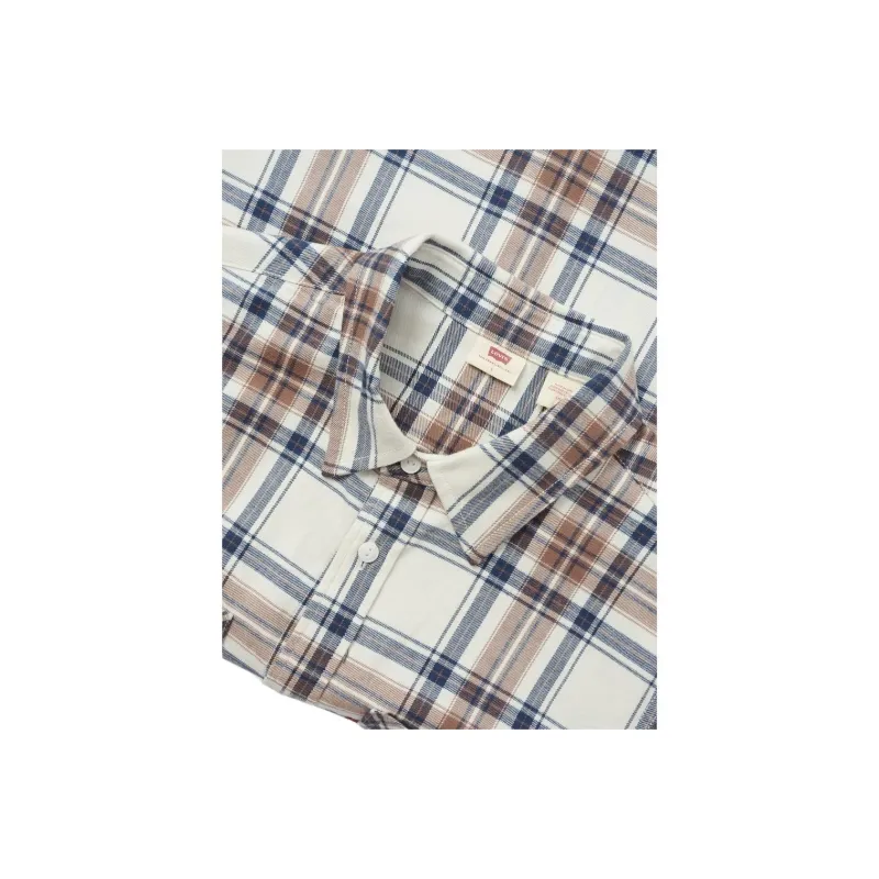 Levi's Shirt Men's Blue Brown Plaid-3