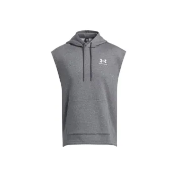 Under Armour Icon Fleece Sleeveless Hoodie Sweatshirt Men's Paint Gray