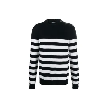 BALMAIN Cashmere Sweaters Men Black/White