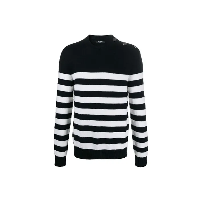 BALMAIN Cashmere Sweaters Men Black/White-0