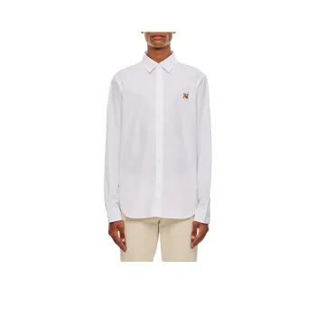 Maison Kitsune Fox Head Patch Long Sleeved Shirt