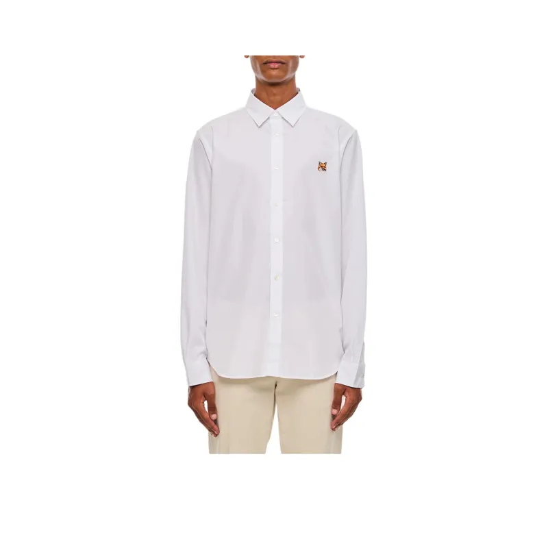 Maison Kitsuné Fox Head Patch Long Sleeved Shirt-0