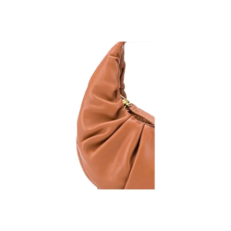 Staud Cow Leather Dumpling Bag, Crescent Bag, Hobo Bag, Handbag Mini Women's Tan-2