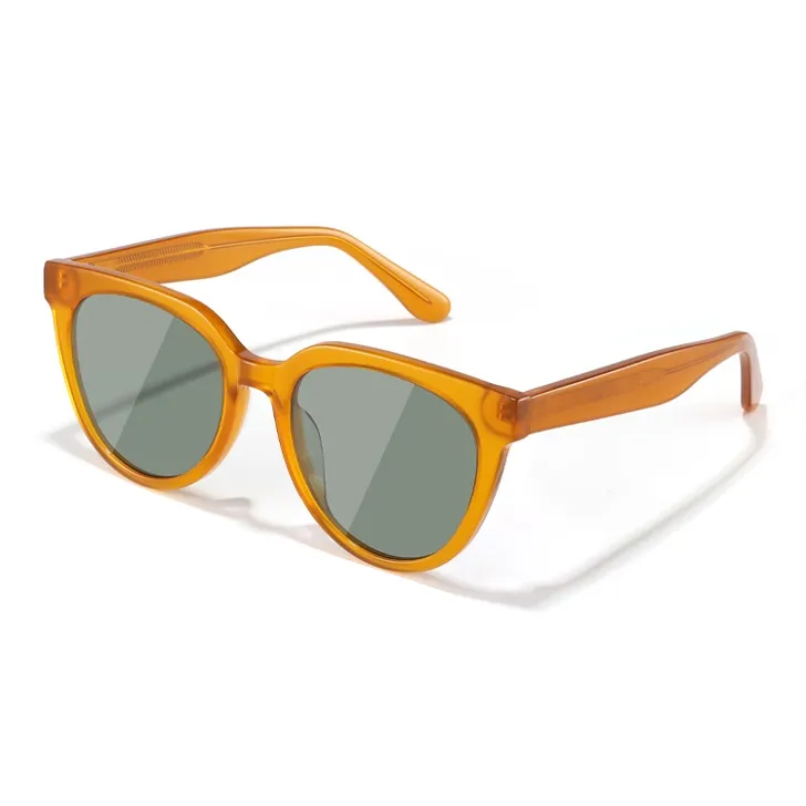BERTHA Plate Frame Round Sunglasses Unisex Tea Brown, Yellow, Black-2
