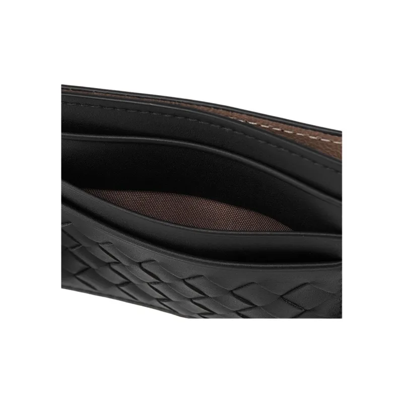 Bottega Veneta Calfskin Card Holder Men's Black-6
