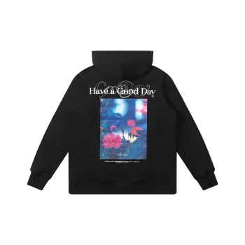 HARSH AND CRUEL Vintage Vinyl Feeling Floral Loose Fit Hoodie Unisex