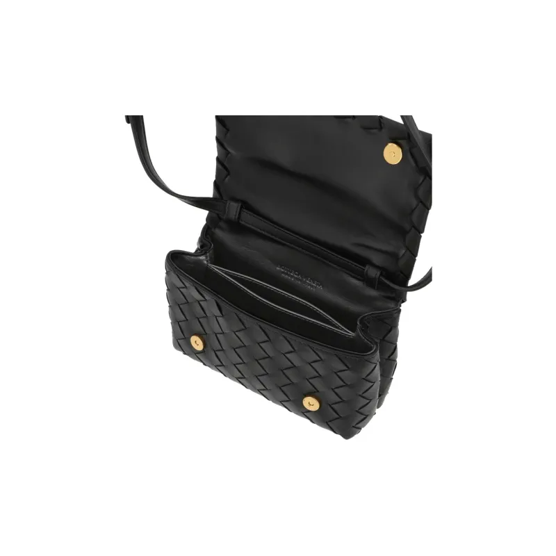 Bottega Veneta Sheepskin Shoulder Bag Women's Black-5