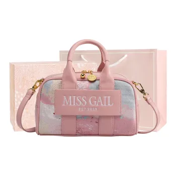 MISS GAIL Synthetic Leather One Shoulder Handbag Women's Furong Powder