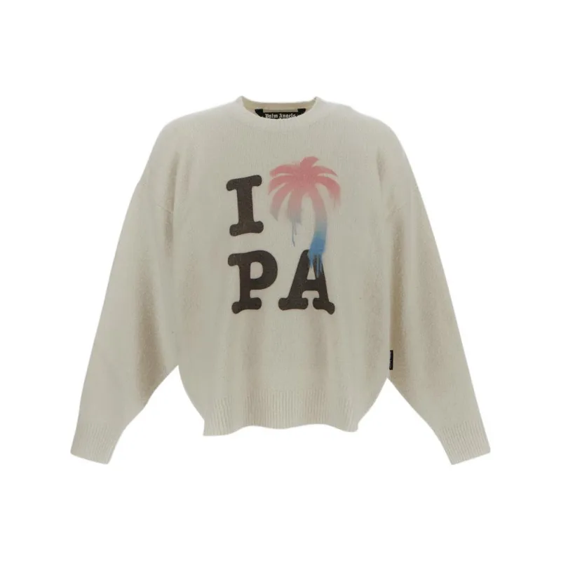 PALM ANGELS I Love Pa Knitted Crew Sweat-0