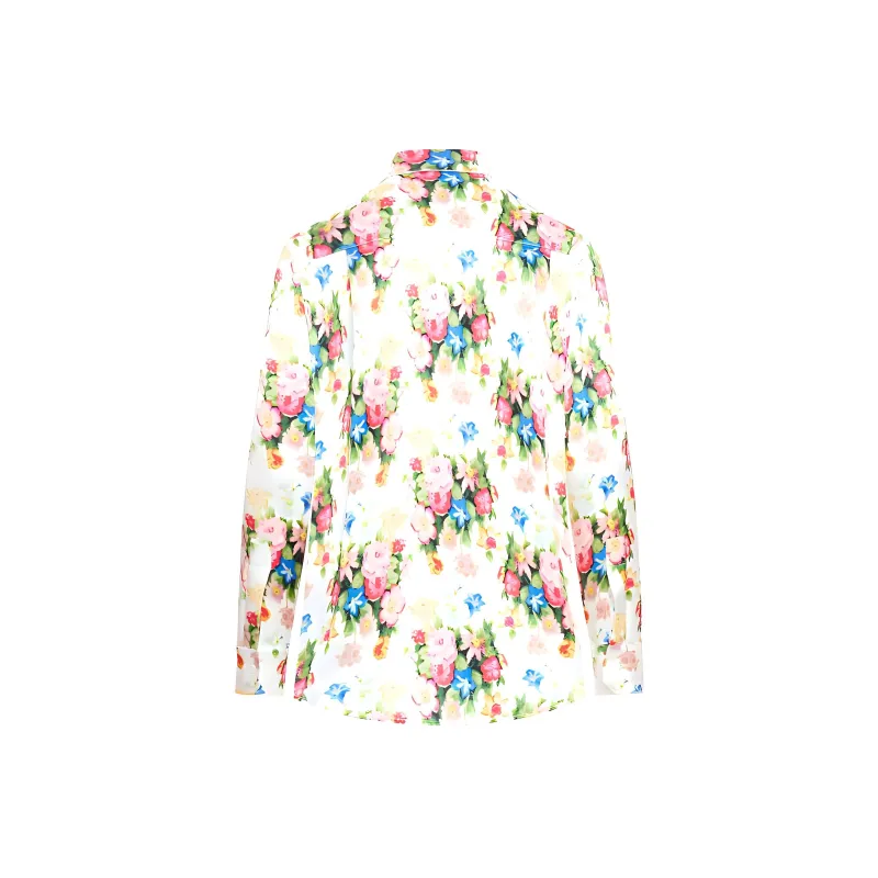 LOEWE Floral Printed Button Up Shirt 'Multicolor/Soft Pink'-4