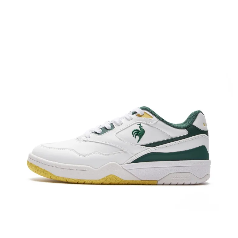 Le Coq Sportif Abrasion Resistant Slip Resistant Low Top Tennis Shoes Unisex White Green-0