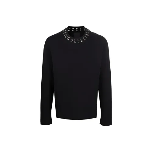 Givenchy Metallic Hoop Detail Wool Pullover Sweater