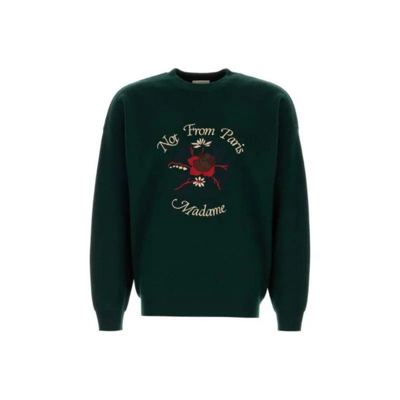 DROLE DE MONSIEUR Floral Embroidered Crewneck Jumper-0