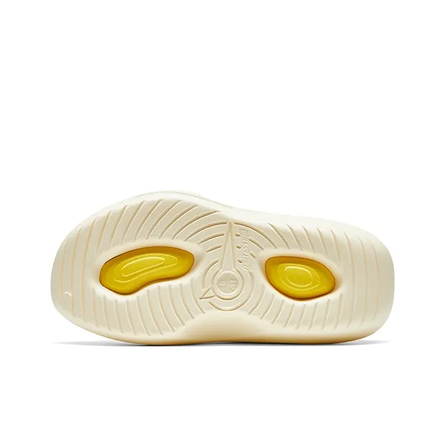 Qing Pao Slip Resistant Odor Resistant Massage Pad Slide Slippers Unisex White Yellow-5