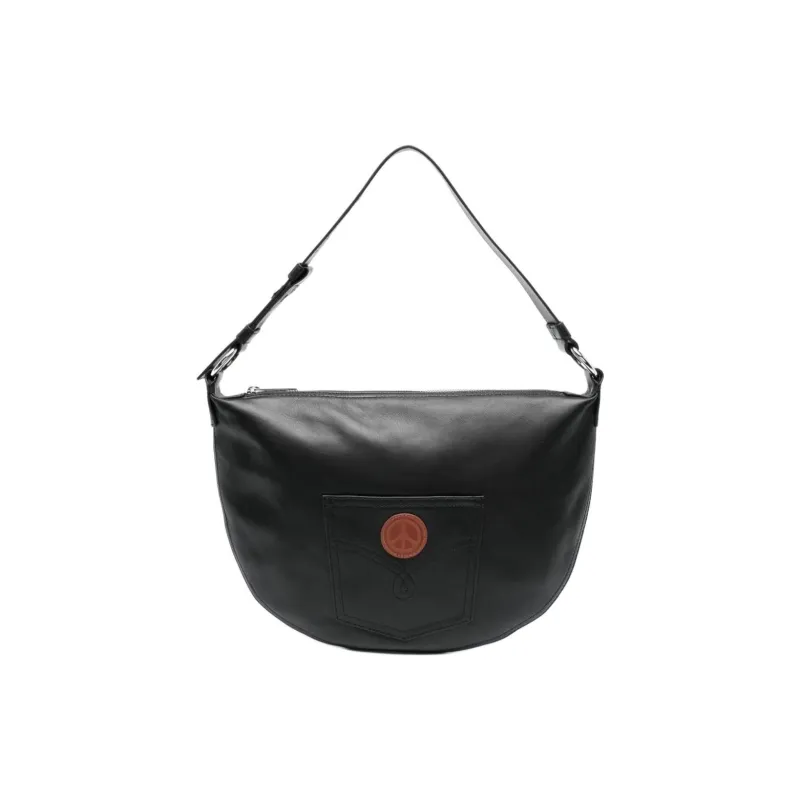 MOSCHINO Cow Leather Handbag Shoulder Bag Women's Black-0